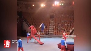 В Магнитогорске акробат упал с высоты во время выполнения опасного трюка