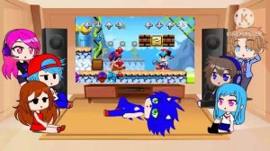 Fnf react to The Super Mario Bros Funkers mod! (Gacha club)