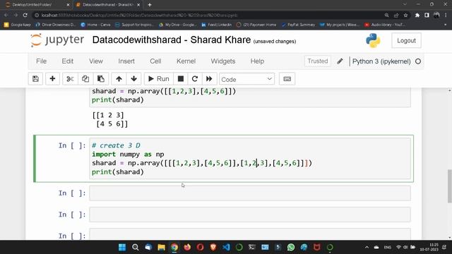 How to Create NumPy Arrays || Creating 1 2 3 4 Dimensional Array Using Numpy || Numpy Array Functio