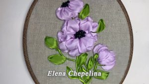 Сиреневая сказка. Вышивка лентами своими руками.