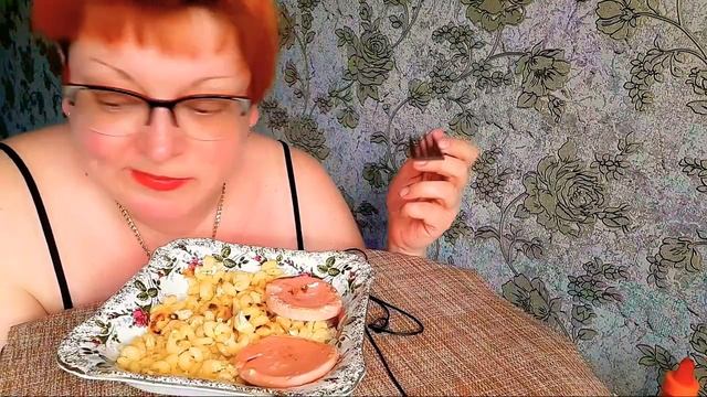 Мукбанг/Макарошки,которые стоят всегда одинаково/Жареная колбаса/Ох,уж эти мукбангu/Mukbang ASMR/