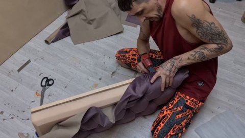 Простая банкетка в каретной стяжке. Делаем банкетку. Банкетка в каретной стяжке своими руками