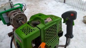 Саморобний генератор 220 з двигуна від пральної машини та триммера.