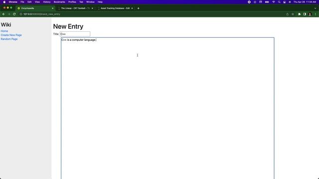 CS50 Web Programming with Python and JavaScript Project 1 Screencast