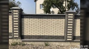 Красивая забор из кирпича