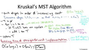 6   3   Implementing Kruskal 's Algorithm via Union Find I 9 min