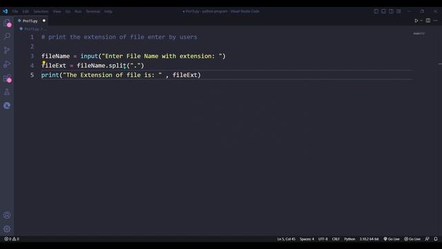 Print file extension in python. #python #newvideo #coding #coder