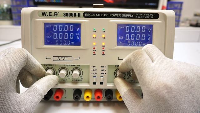 Трёхканальный ЛБП WEP 3005D - II обзор. Профи.