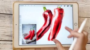 Мастер-класс: акварельные перцы в Procreate.