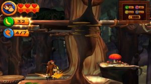 Donkey Kong Country Returns 3D - World 5: Forest - No Damage 100% Walkthrough