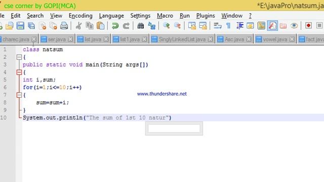 Sum of 1st 10 natural numbers in JAVA смотреть онлайн