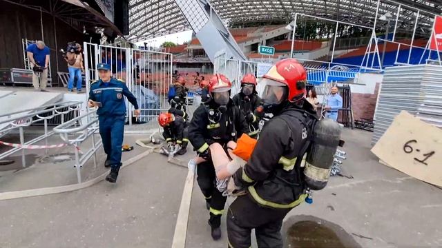 В Витебске спасатели провели учения в Летнем амфитеатре