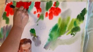 Процесс создания акварели "Вишня. Варенье или вишневый пирог?", художница Марина Трушникова