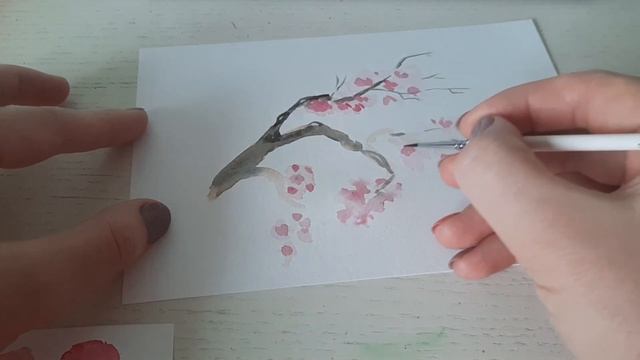 Акварель для начинающих. Как просто нарисовать САКУРУ
