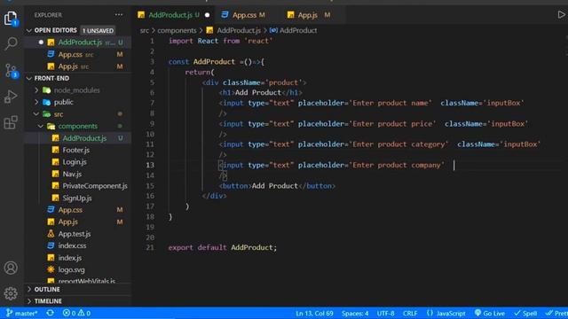MERN Stack Project Part 19 - Add Product Component UI | Add Product Component UI in React & Node js