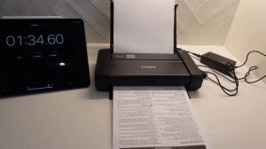 Canon Pixma TR150 wireless portable printer speed test.