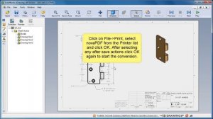 Using Solidworks eDrawings with novaPDF to convert slddwr, sldprt and sldasm to PDF