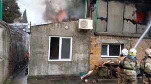 Сильный пожар в Алуште. Крым