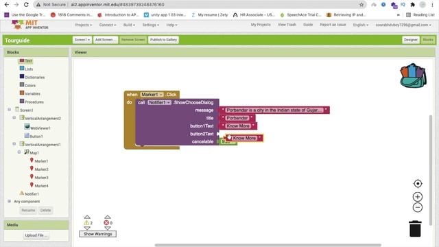 How To Make a Tour Guide App Using MIT App Inventor 2 [ Map Component ]