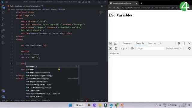 #2 Advance JavaScript Let Const Variables in Hindi | Advance JavaScript Tutorial In Hindi