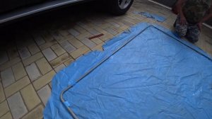 Меняем тент у садовой качели