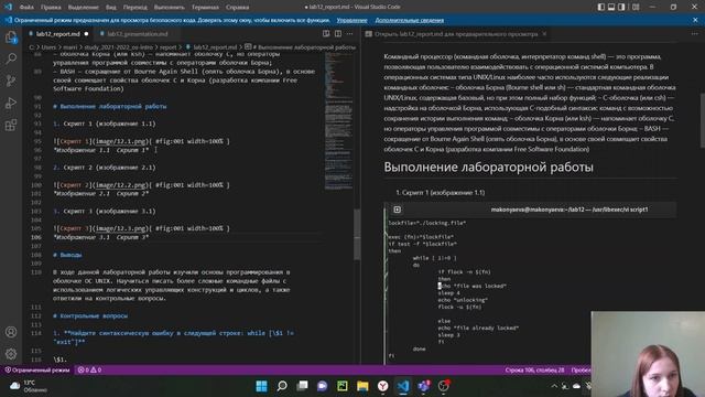 Отчет по лабораторной работе 12 (Операционные системы)