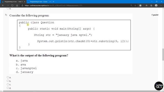 NPTEL Programming in Java Week 12 Quiz Assignment Solutions || August 2020 || Swayam смотреть онлайн