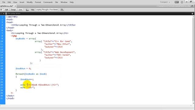 PHP Tutorial 64 Looping Through Multidimensional Arrays in PHP Programming смотреть онлайн