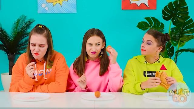 КВАДРАТНАЯ ТРЕУГОЛЬНАЯ или КРУГЛАЯ ЕДА ЧЕЛЛЕНДЖ #2 от Multi DO Challenge смотреть онлайн