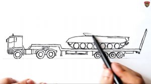 How to draw a Truck that carries a Tank