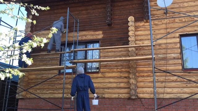Отделка фасада деревянного дома.