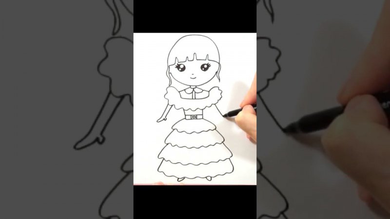 How to Draw Wednesday Addams at the Prom