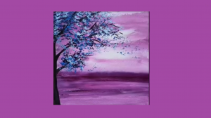 Синее дерево / Простая демонстрация пейзажной живописи для начинающих #07