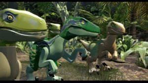 Велоцирапторы выслеживают свинью LEGO Jurassic World