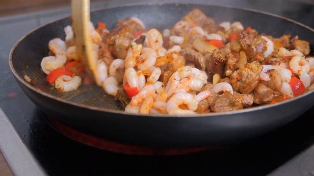Телятина с креветками ЭКЗОТИЧЕСКИЙ УЖИН Самый УДАЧНЫЙ Рецепт!  МЯСО КРЕВЕТКИ И АНАНАС