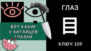 ВОТ КАКИЕ У КИТАЙЦЕВ ГЛАЗКИ. 目 mù КЛЮЧ 109