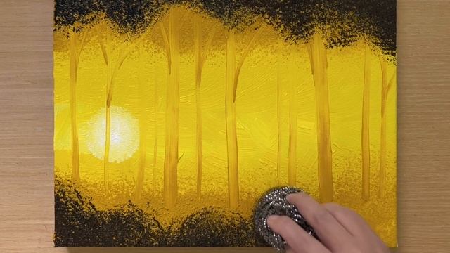 Painting Deep Woods / Easy Acrylic Painting Technique / Drawing Forest смотреть онлайн