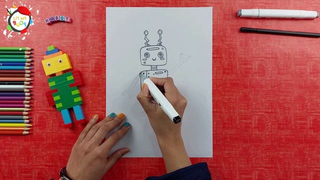 DIY Robot Drawing and Coloring: Fun and Easy Art Project