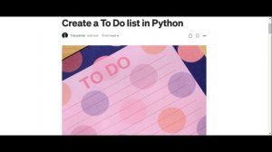 Create a to do list in Python - blog post