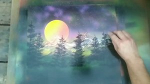 Спрей пеинт арт, картина баллончиками с краской.