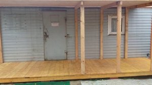 Пристройка к дачному вагончику. Этапы строительства. День 1-й.