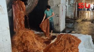 Wonderful Making Process of Pure Leather from Salted Cow Hides | How Skin Leather Made