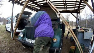 Замена двигателя на ГАЗ 69, в зимний период.