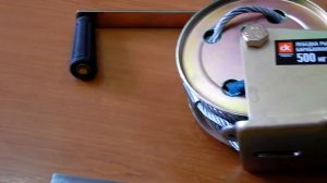 Лебедка рычажная барабанная 500 кг, 5мм х 10м стальной трос