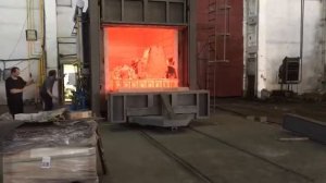 Термическая газовая печь с выкатным подом.