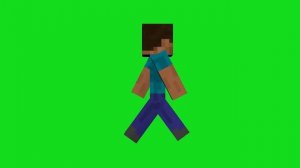 Steve Minecraft walking 3D   Green Screen