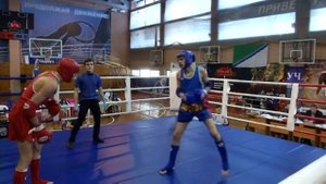 Сланимец Александр(БГМТ) vs Никитин Анатолий(БГМТ) на ЧиП Новосибирской обл. Тайский Бокс 21.03.15