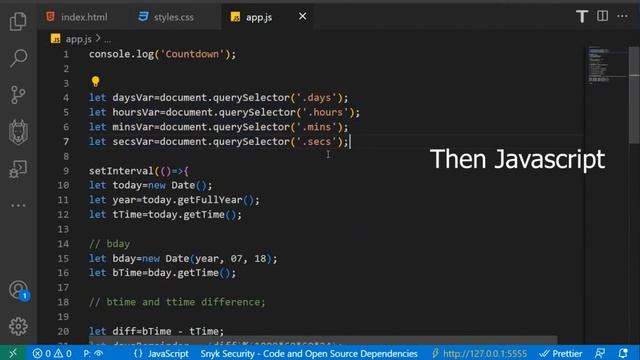 Countdown Project with JS | Timer |  | CSS | HTML | Web development | Project ideas for beginners |