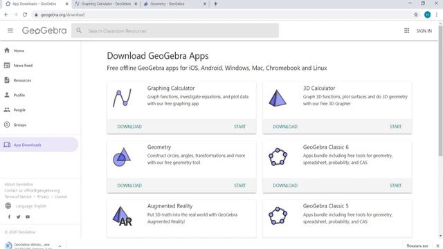 Урок 2. Среда GeoGebra и ее установка