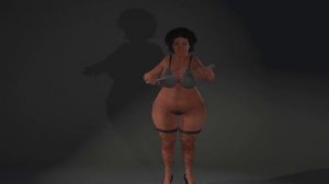 Realistic Naked Fat AFRO Woman Character BBW model 3D